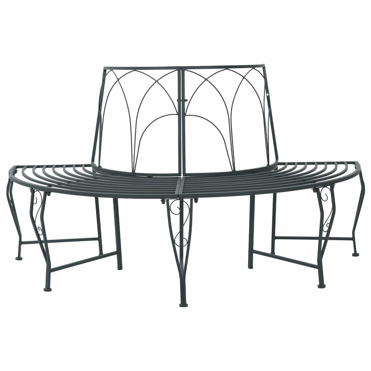 Tree Bench 4-Seater 160 x 80 x 89 cm Steel Silver Grey