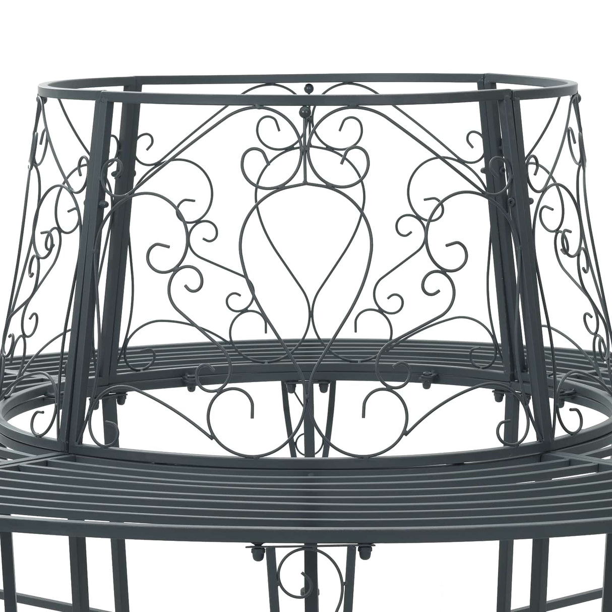 Tree Bench 8-Seater Ø 160 x 89 cm Steel Silver Grey Round