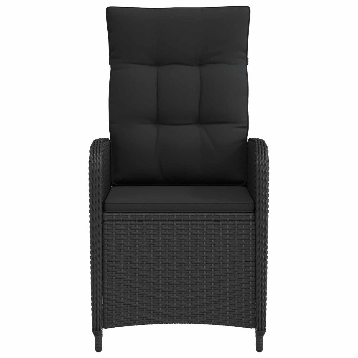 Reclining Garden Chair Black Poly Rattan