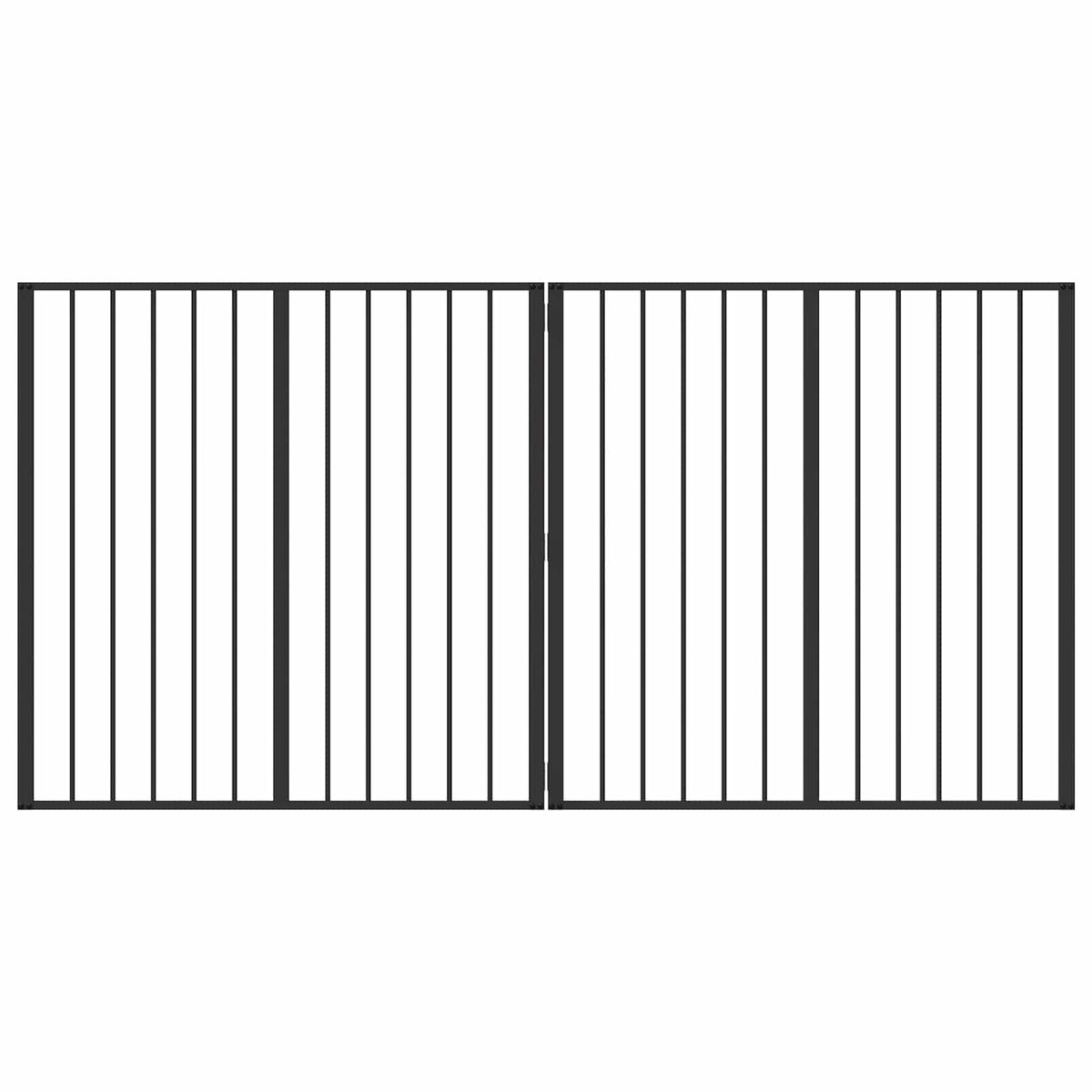 Dog Gate 2 Panels Black 100 x 100 cm Galvanised Steel