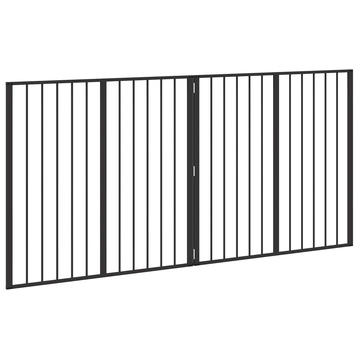 Dog Gate 2 Panels Black 100 x 100 cm Galvanised Steel