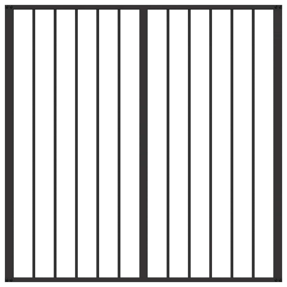 Dog Gate 2 Panels Black 100 x 100 cm Galvanised Steel