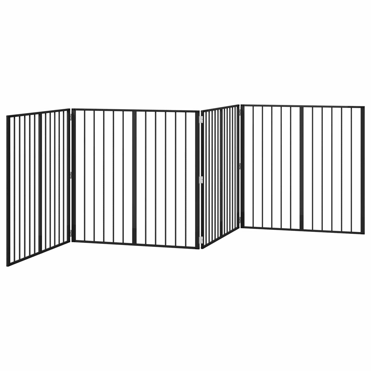 Dog Gate 4 pcs Black 100 x 100 cm Galvanised Steel