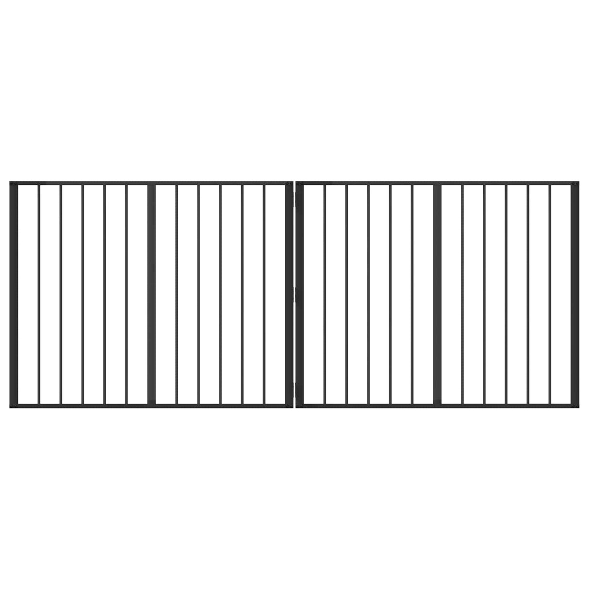 Dog Gate 2 pcs Black 100 x 80 cm Galvanised Steel