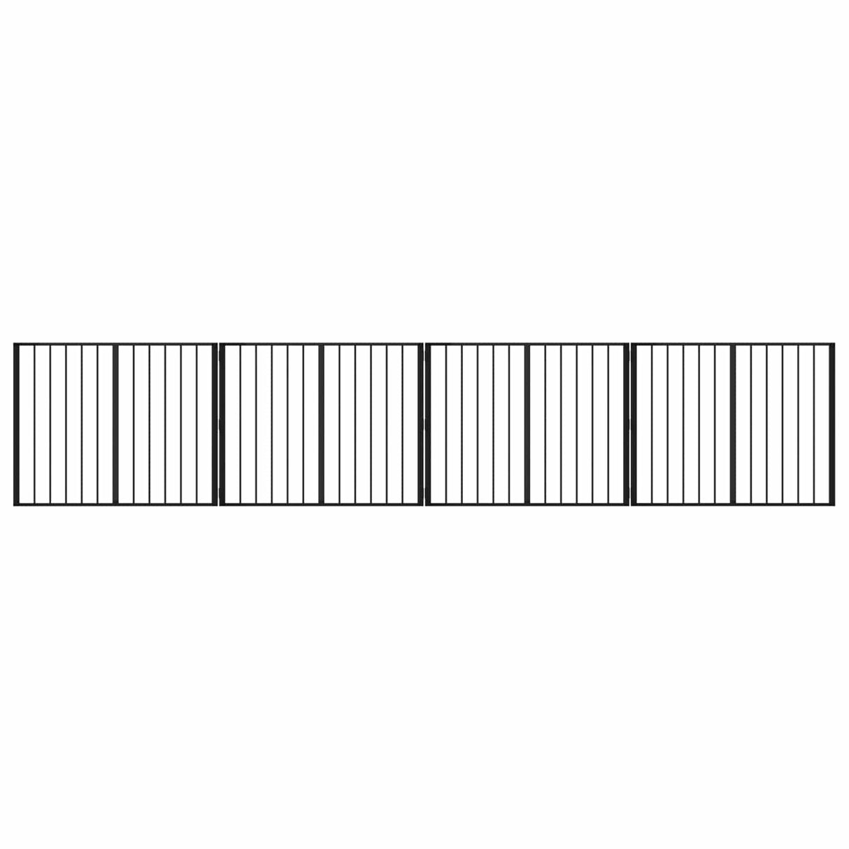 Dog Gate 4 pcs Black 100 x 80 cm Galvanised Steel