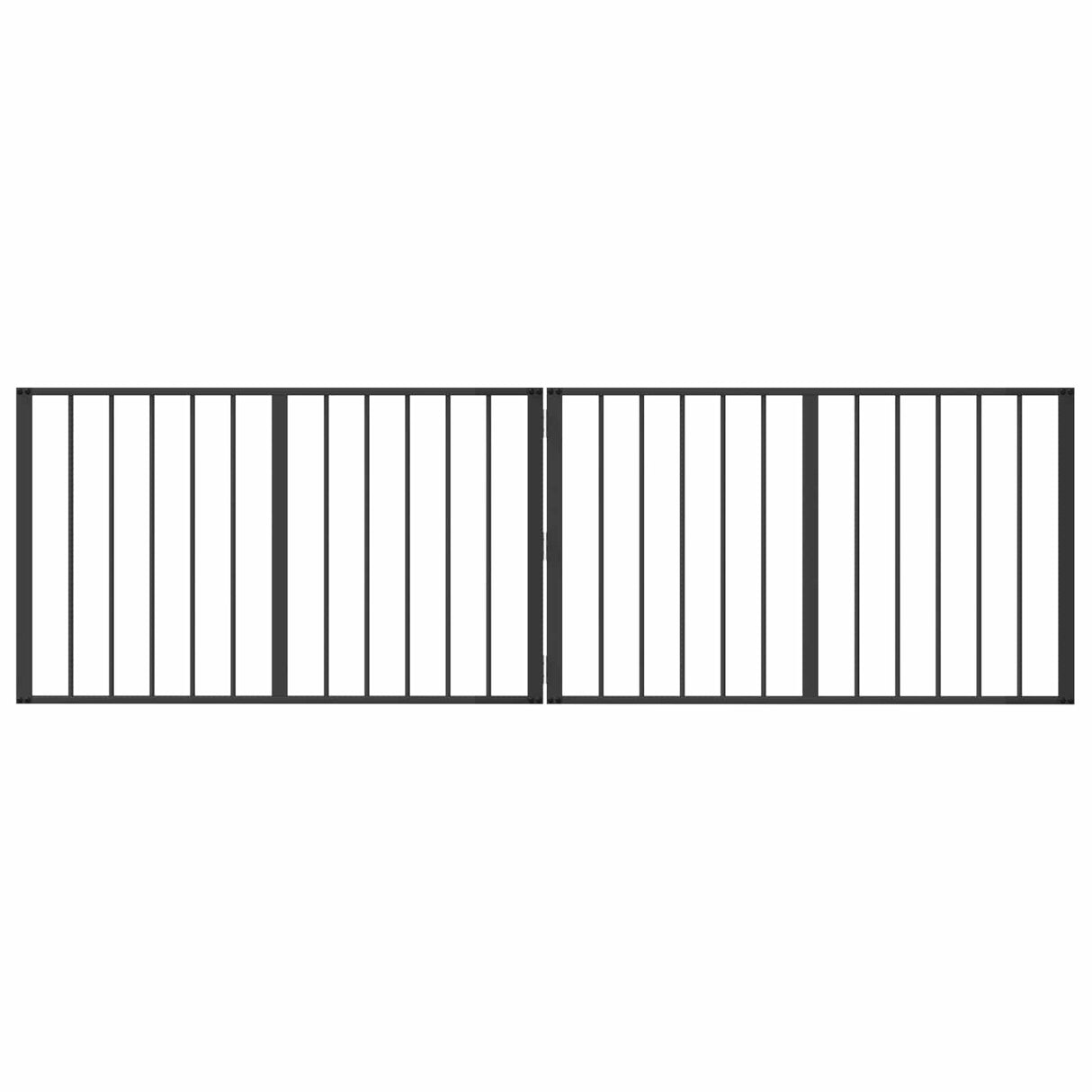 Dog Gate 2 pcs Black 100 x 60 cm Galvanised Steel