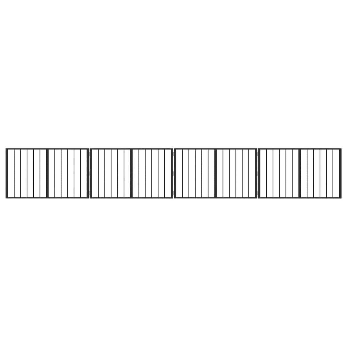 Dog Gate 4 pcs Black 100 x 60 cm Galvanised Steel