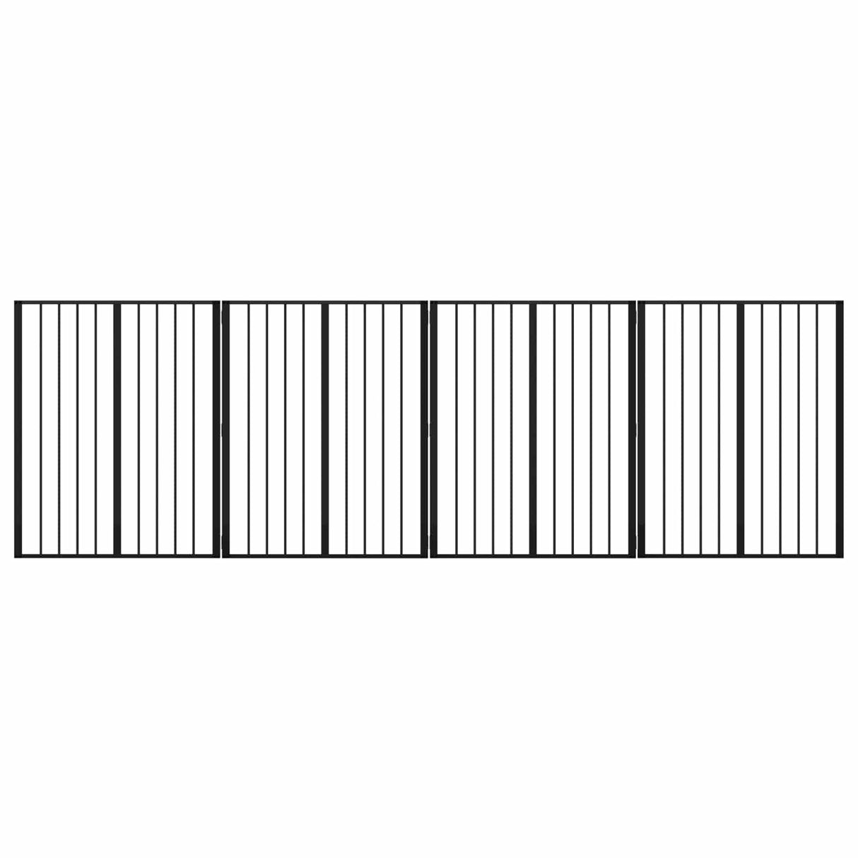 Dog Gate 4 pcs Black 80 x 100 cm Galvanised Steel