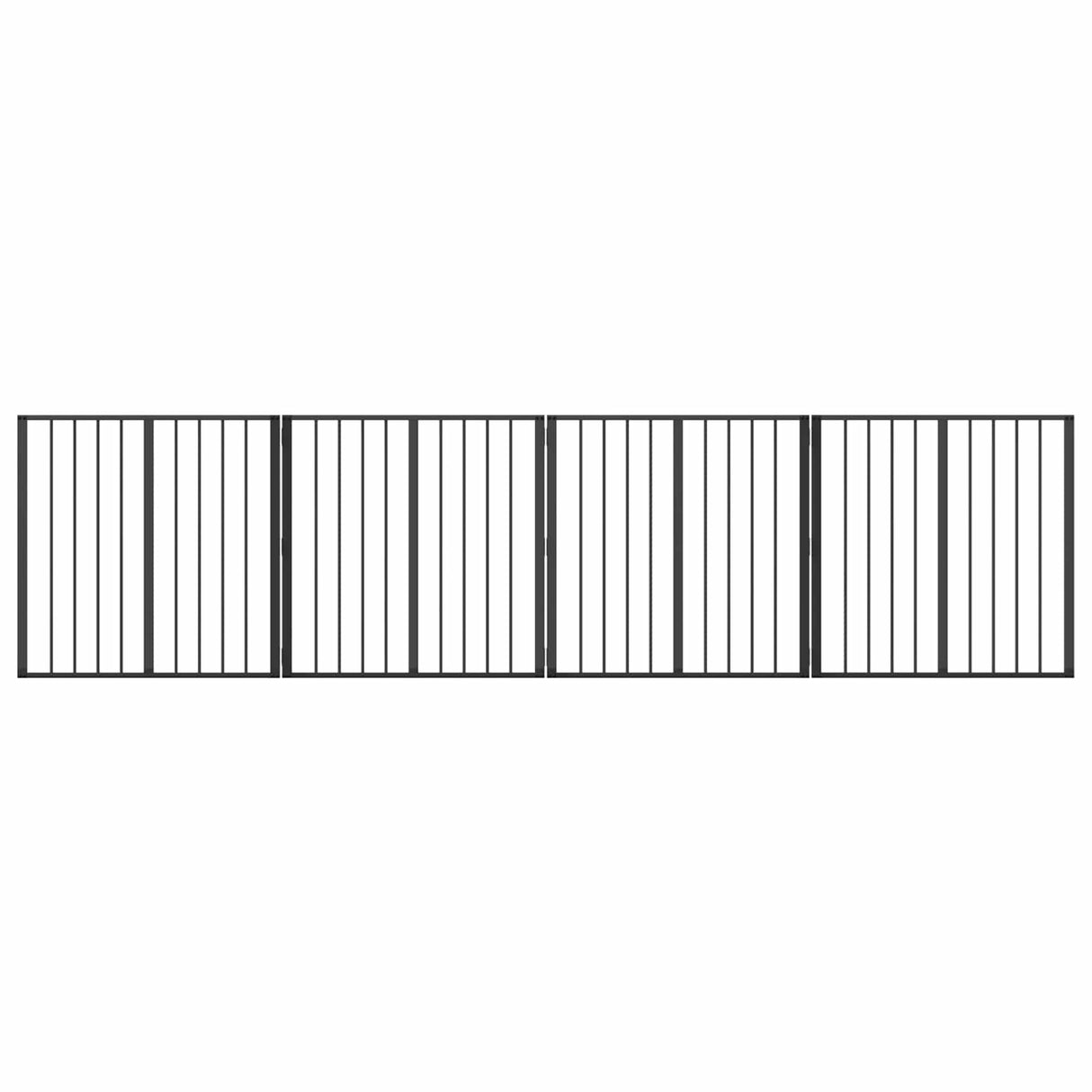 Dog Gate 4 pcs Black 80 x 80 cm Galvanised Steel