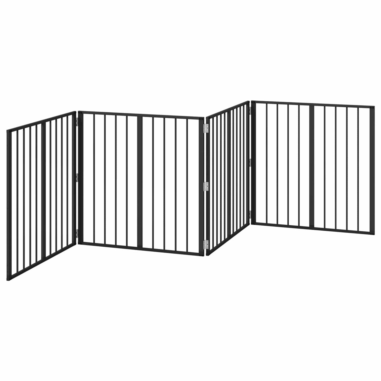 Dog Gate 4 pcs Black 80 x 80 cm Galvanised Steel