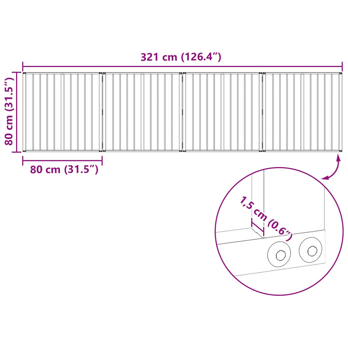 Dog Gate 4 pcs Black 80 x 80 cm Galvanised Steel