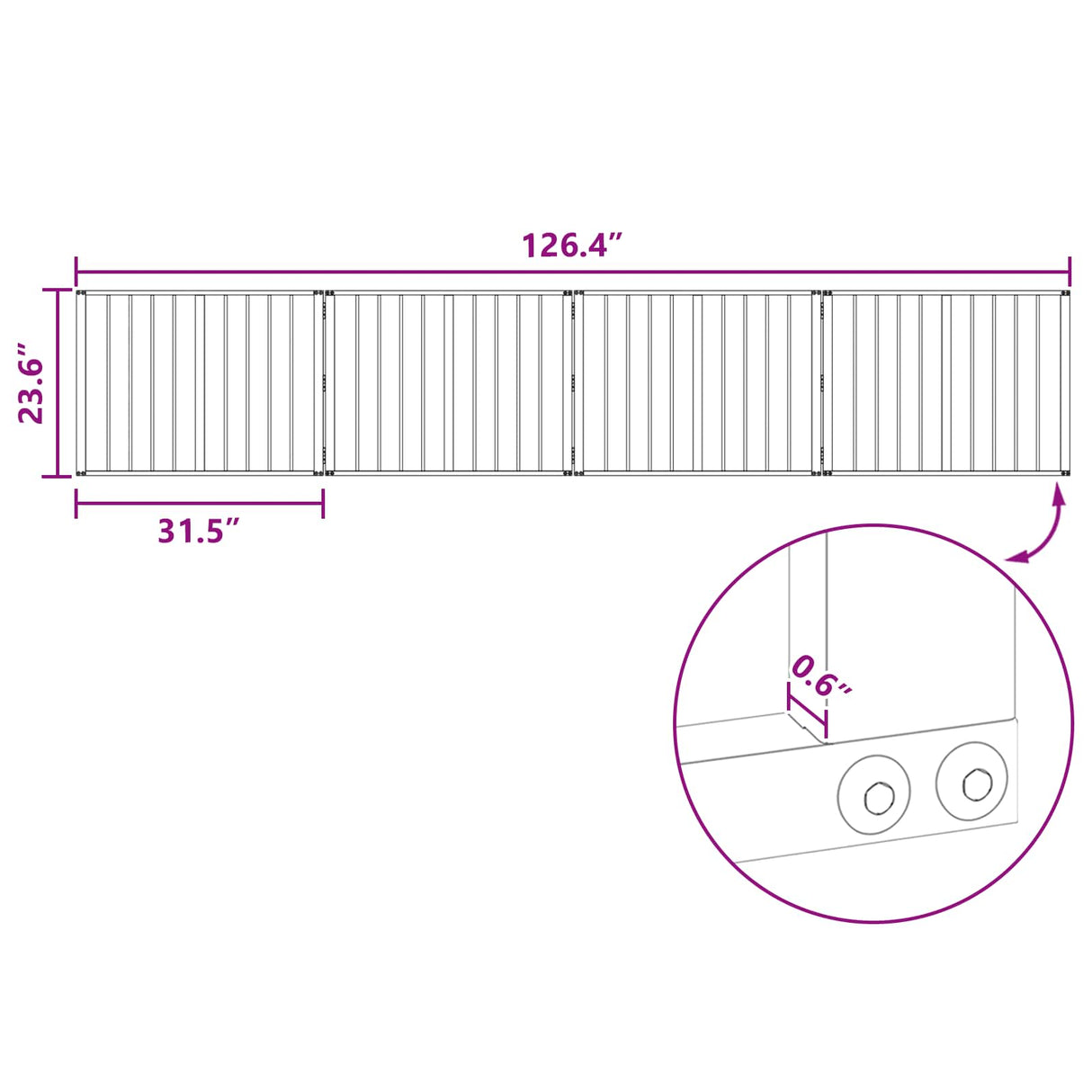 Dog Gate 4 pcs Black 80 x 60 cm Galvanised Steel