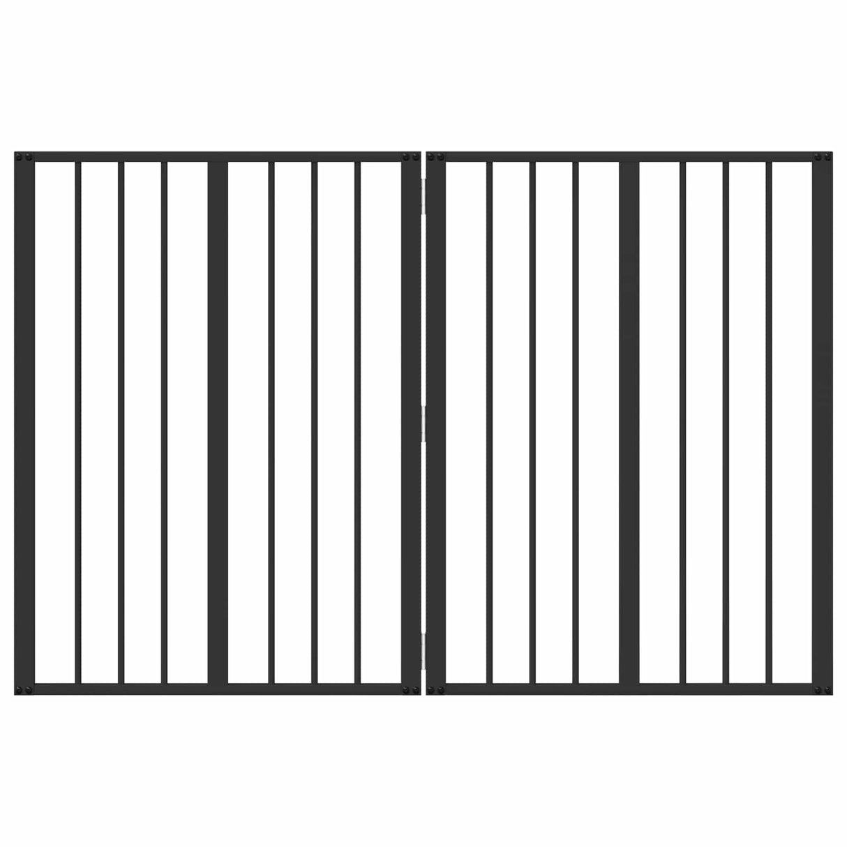Dog Gate 2 pcs Black 60 x 80 cm Galvanised Steel