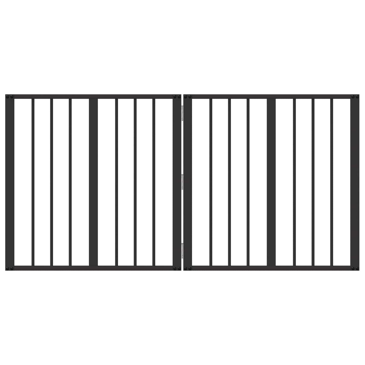 Dog Gate 2 pcs Black 60 x 60 cm Galvanised Steel