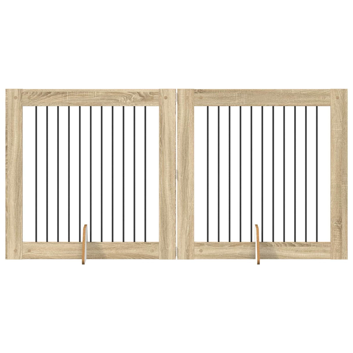 Foldable Dog Gate with Stands 2 pcs Sonoma Oak 200.5 cm