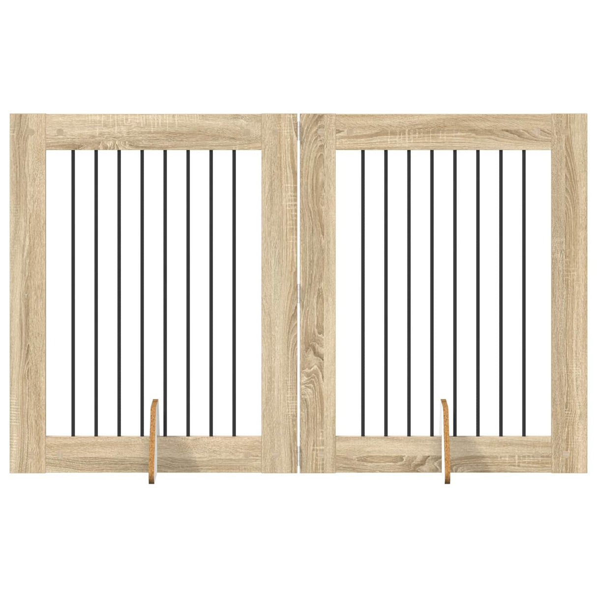 Foldable Dog Gate with Stands 2 pcs Sonoma Oak 160.5 cm