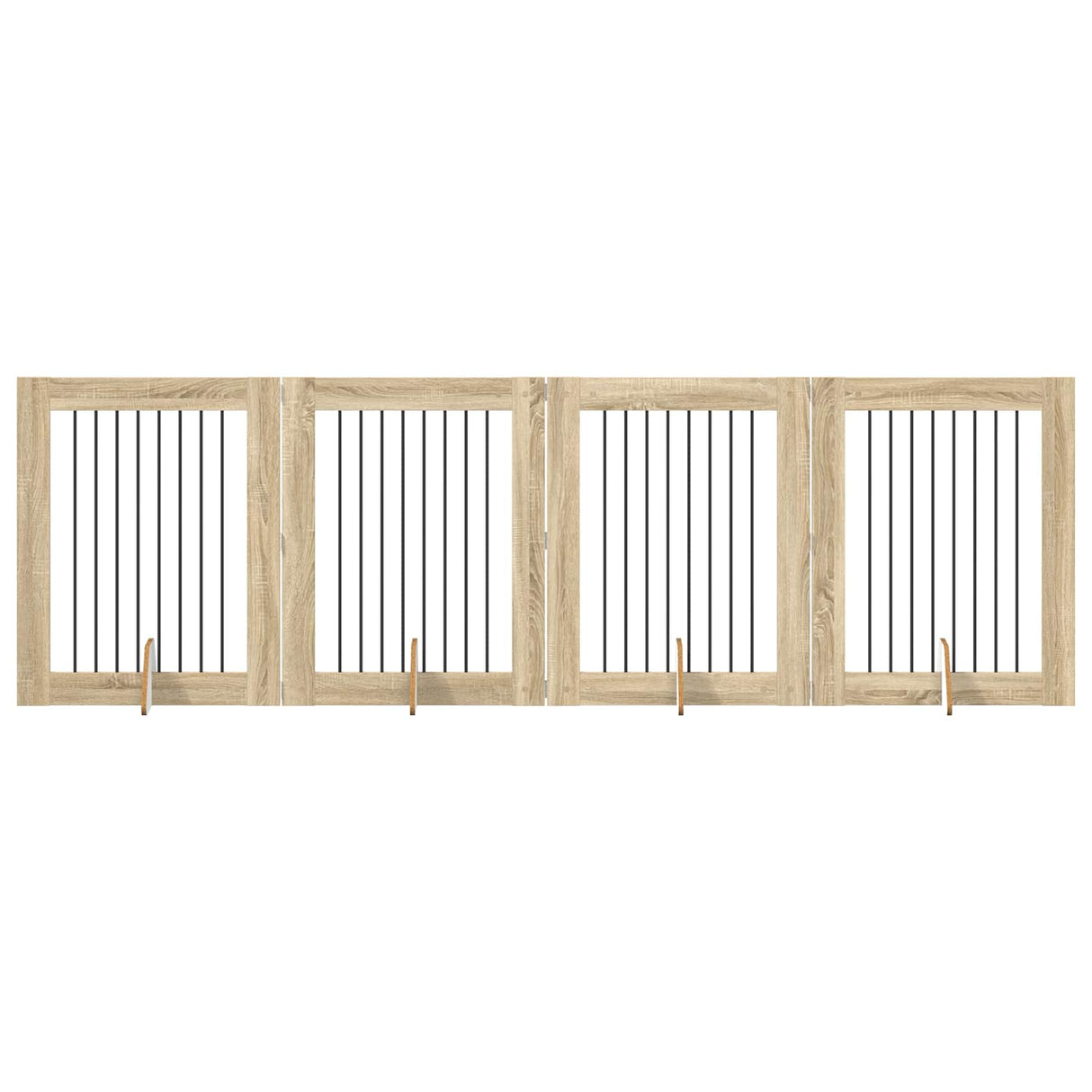 Foldable Dog Gate with Stands 4 pcs Sonoma Oak 321 cm