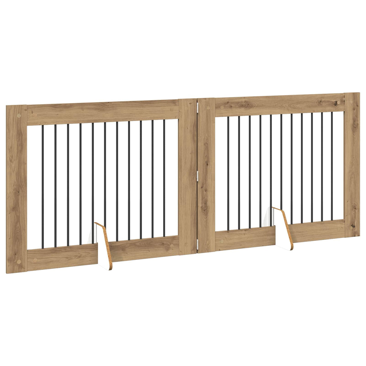 Foldable Dog Gate with Stands 2 pcs Artisan Oak 200.5 cm