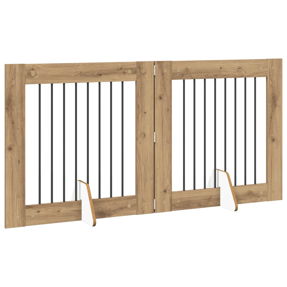 Foldable Dog Gate with Stands 2 pcs Artisan Oak 160.5 cm