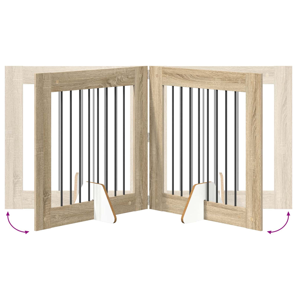 Foldable Dog Gate with Stands 6 pcs Sonoma Oak 482 cm