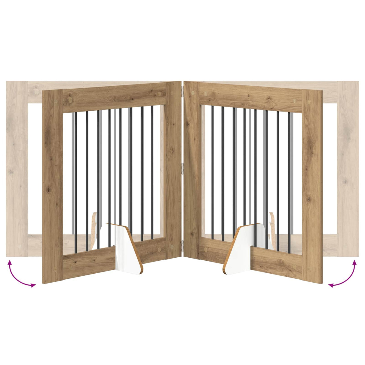 Foldable Dog Gate with Stands 6 pcs Artisan Oak 482 cm