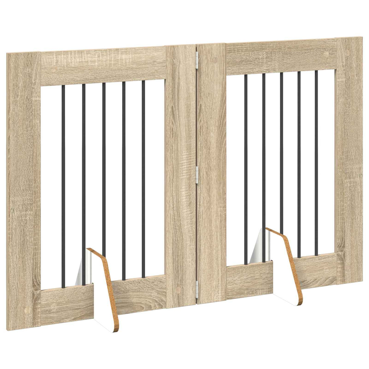 Foldable Dog Gate with Stands 2 pcs Sonoma Oak 120,5 cm