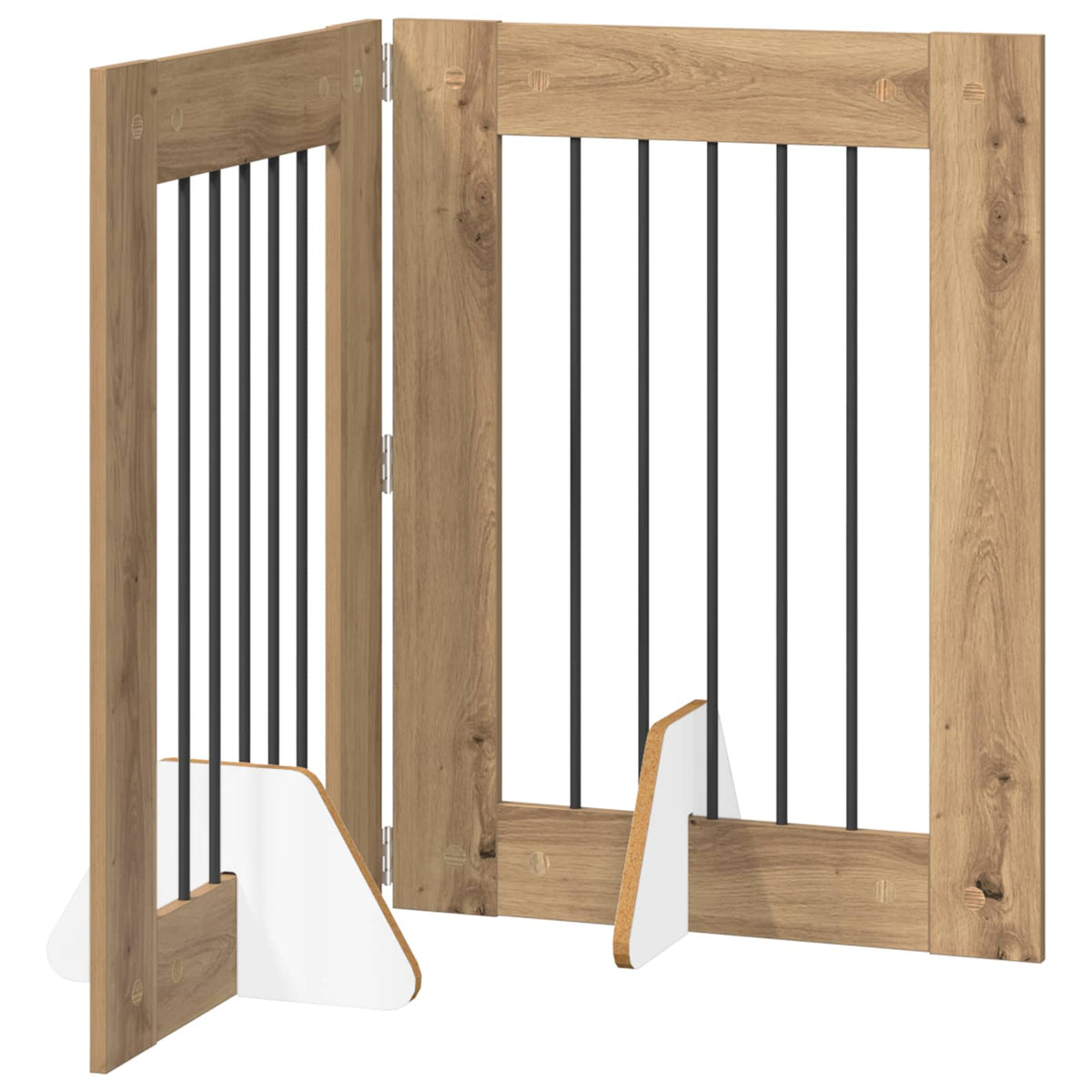 Foldable Dog Gate with Stands 2 pcs Artisan Oak 120,5 cm
