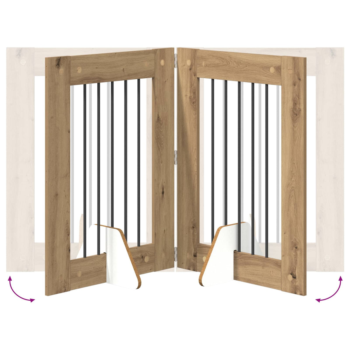 Foldable Dog Gate with Stands 2 pcs Artisan Oak 120,5 cm