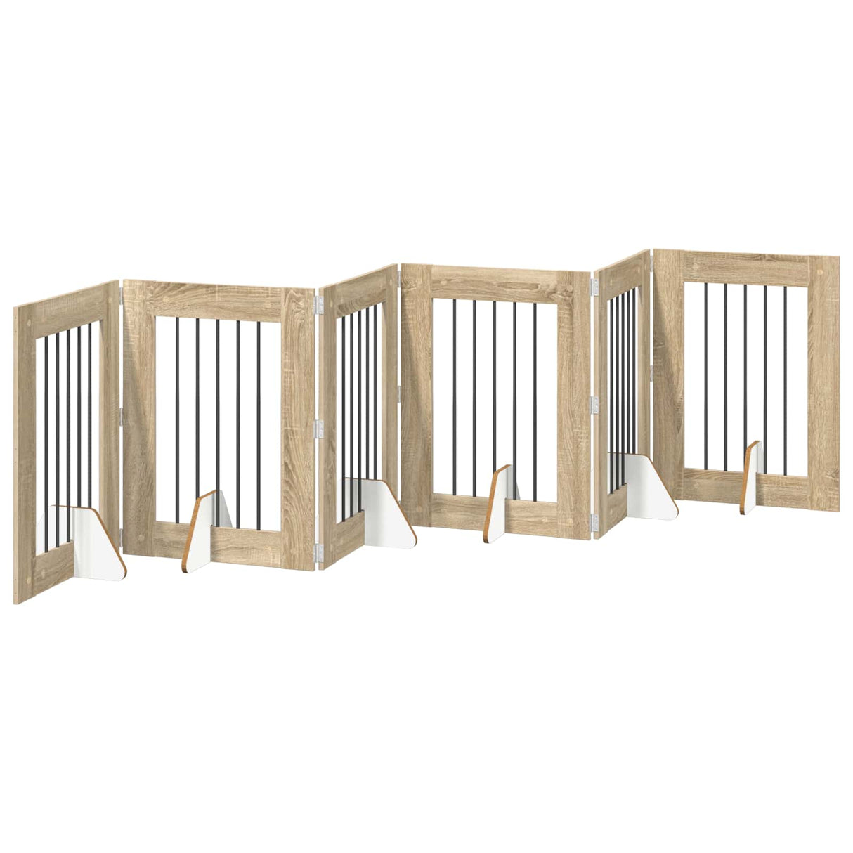 Foldable Dog Gate with Stands 6 pcs Sonoma Oak 362 cm