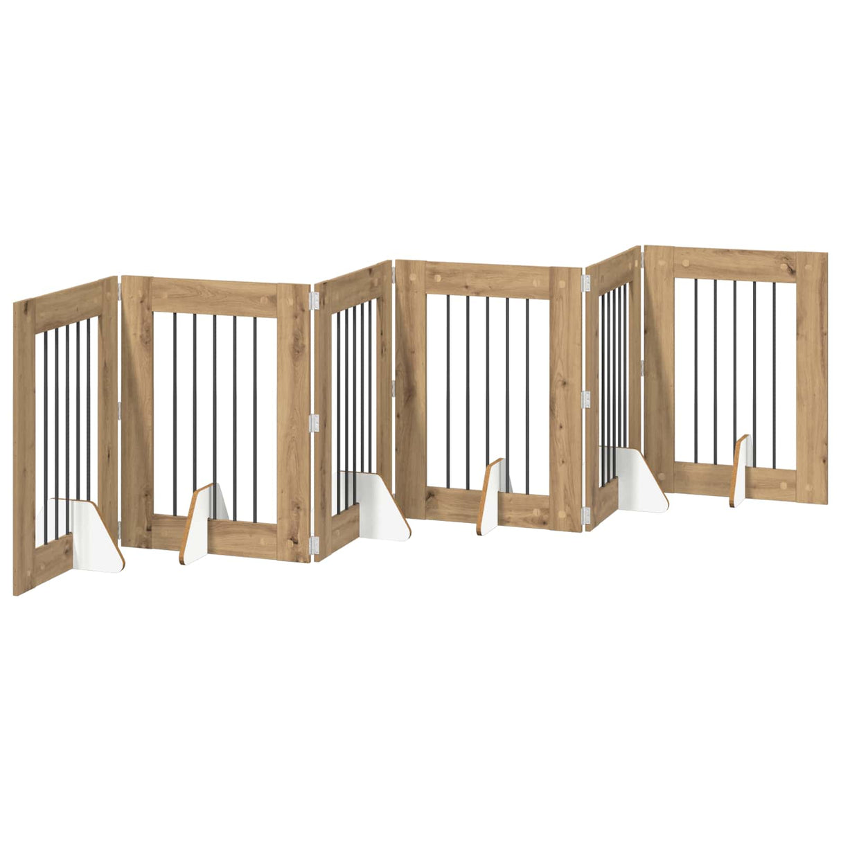 Foldable Dog Gate with Stands 6 pcs Artisan Oak 362 cm