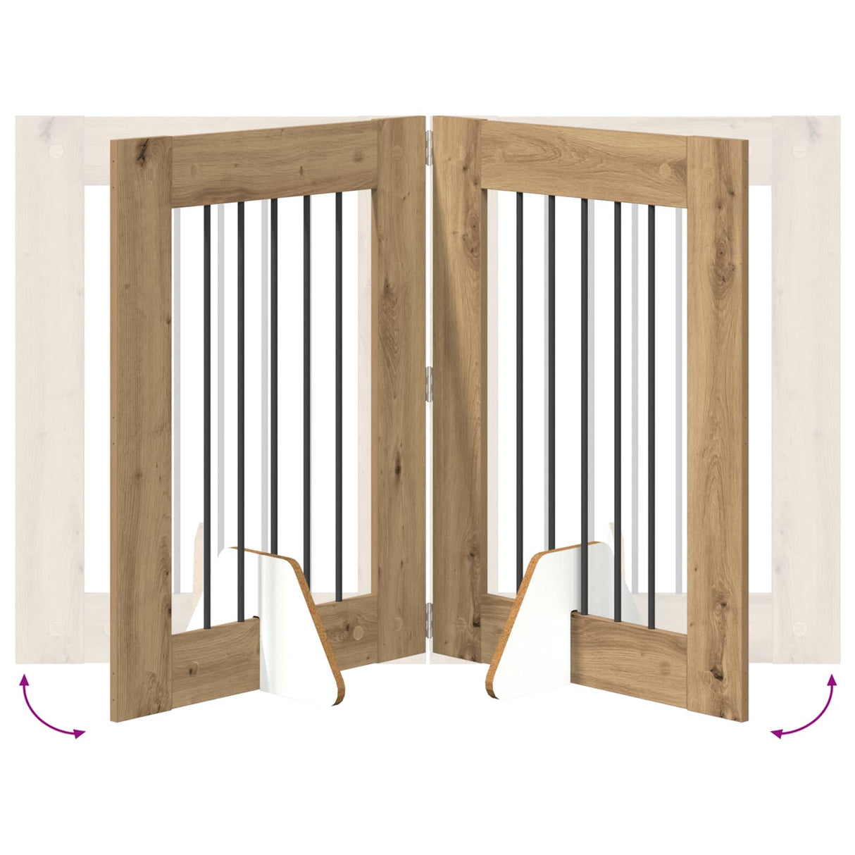 Foldable Dog Gate with Stands 6 pcs Artisan Oak 362 cm