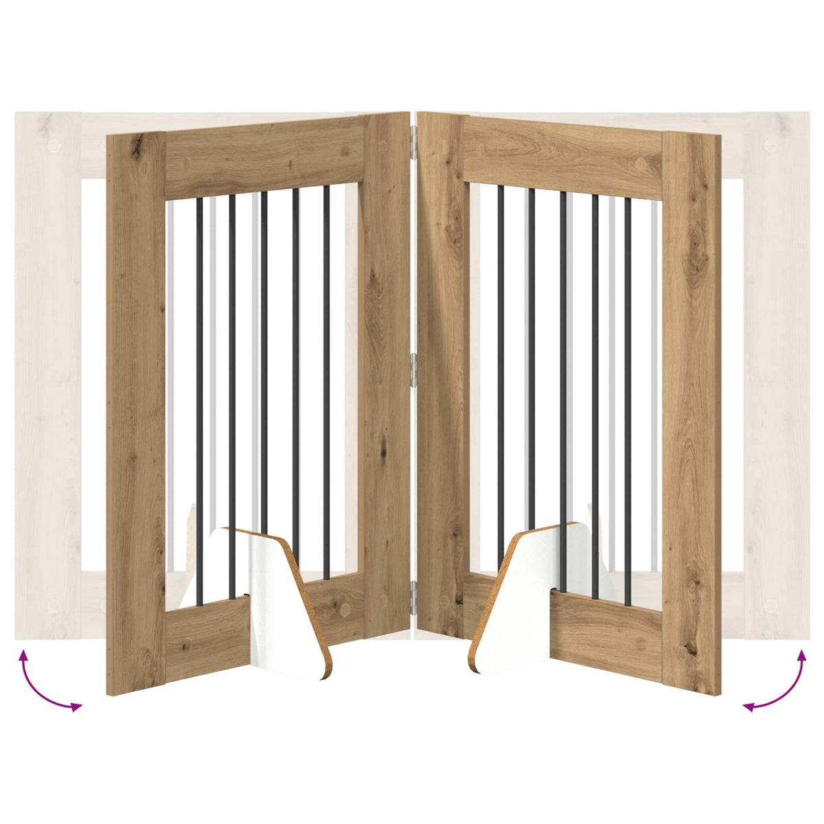 Foldable Dog Gate with Stands 6 pcs Artisan Oak 362 cm