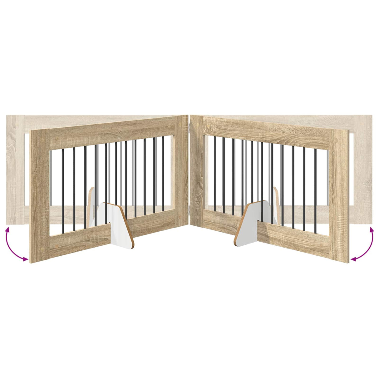 Foldable Dog Gate with Stands 2 pcs Sonoma Oak 200.5 cm