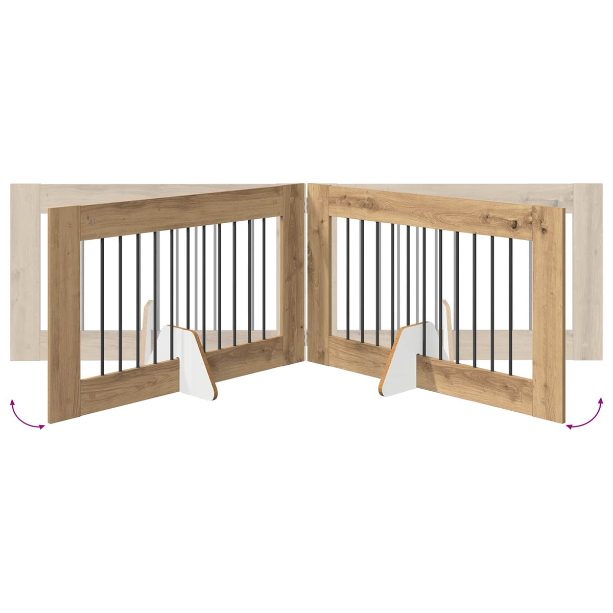 Foldable Dog Gate with Stands 6 pcs Artisan Oak 602 cm