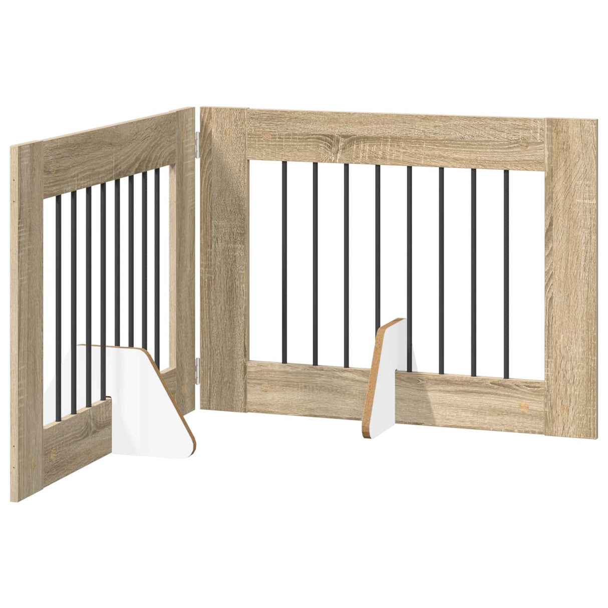 Foldable Dog Gate with Stands 2 pcs Sonoma Oak 160.5 cm