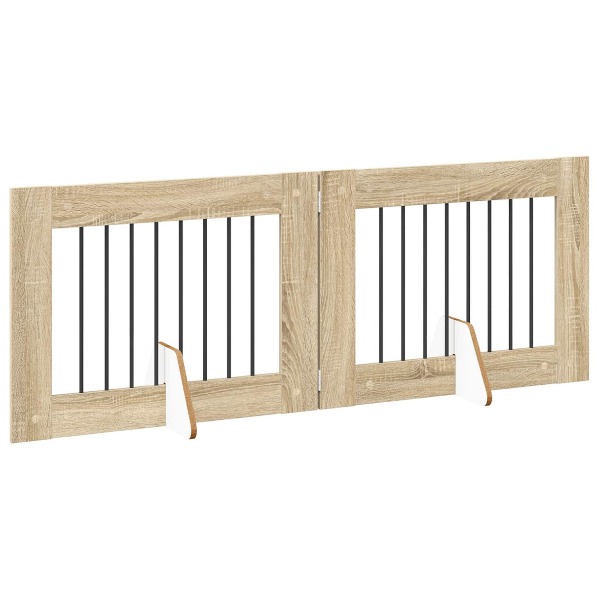 Foldable Dog Gate with Stands 2 pcs Sonoma Oak 160.5 cm