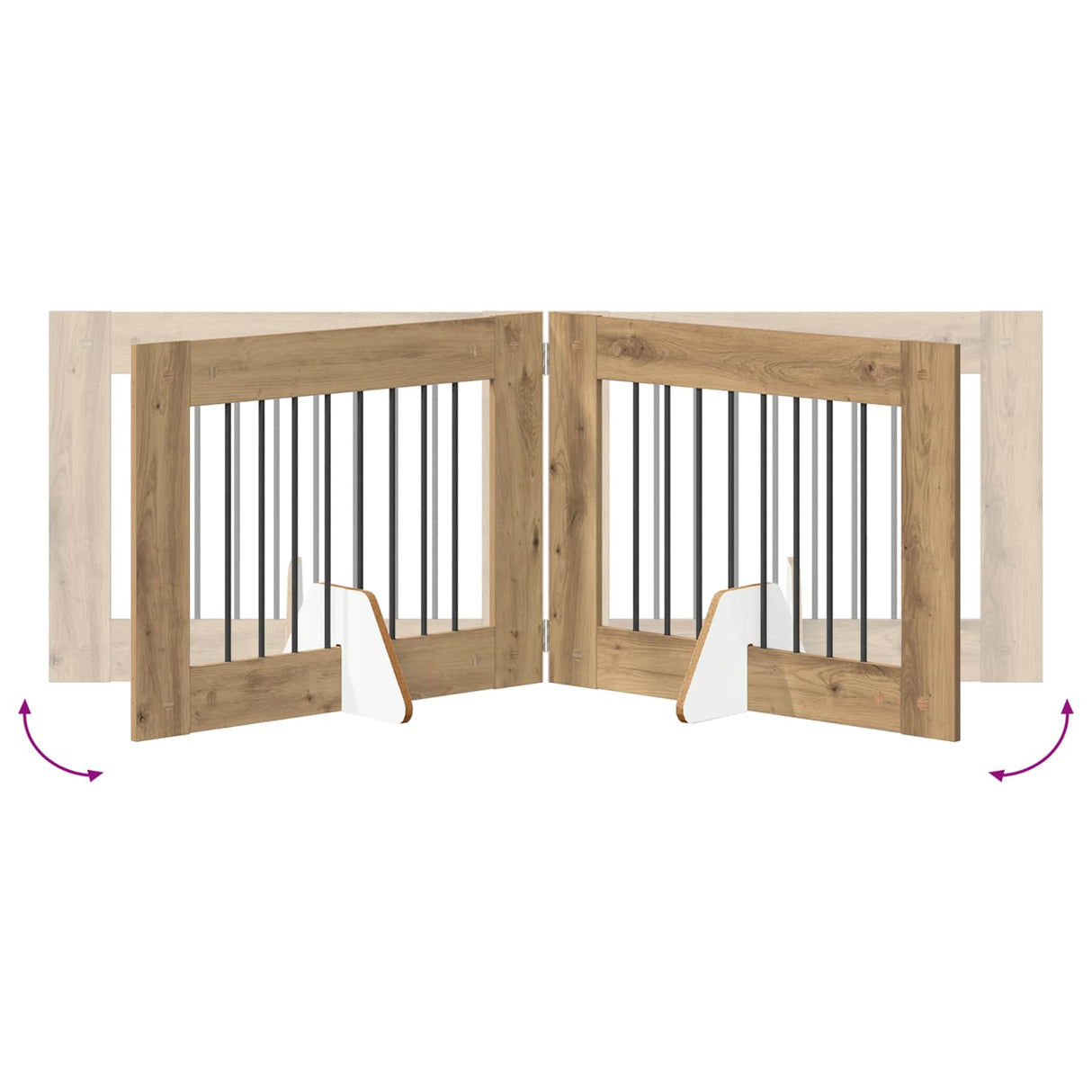 Foldable Dog Gate with Stands 4 pcs Artisan Oak 321 cm