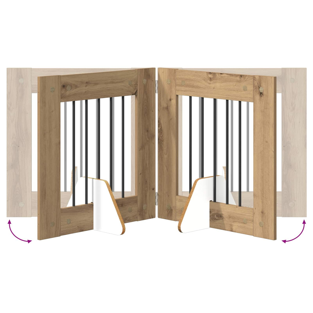 Foldable Dog Gate with Stands 2 pcs Artisan Oak 120,5 cm
