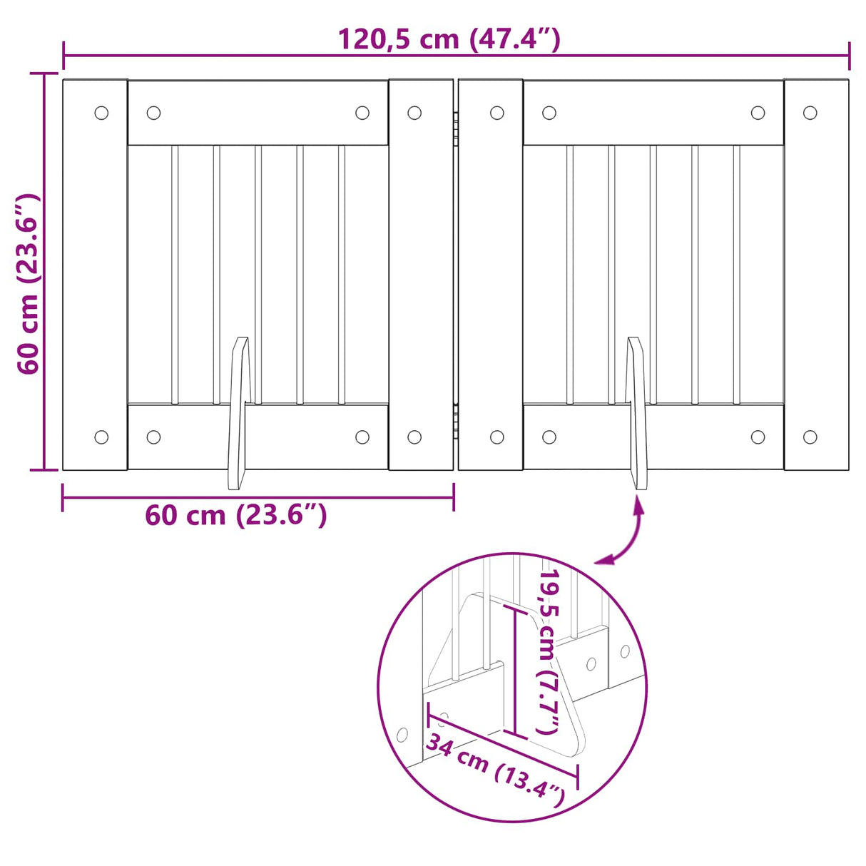 Foldable Dog Gate with Stands 2 pcs Artisan Oak 120,5 cm