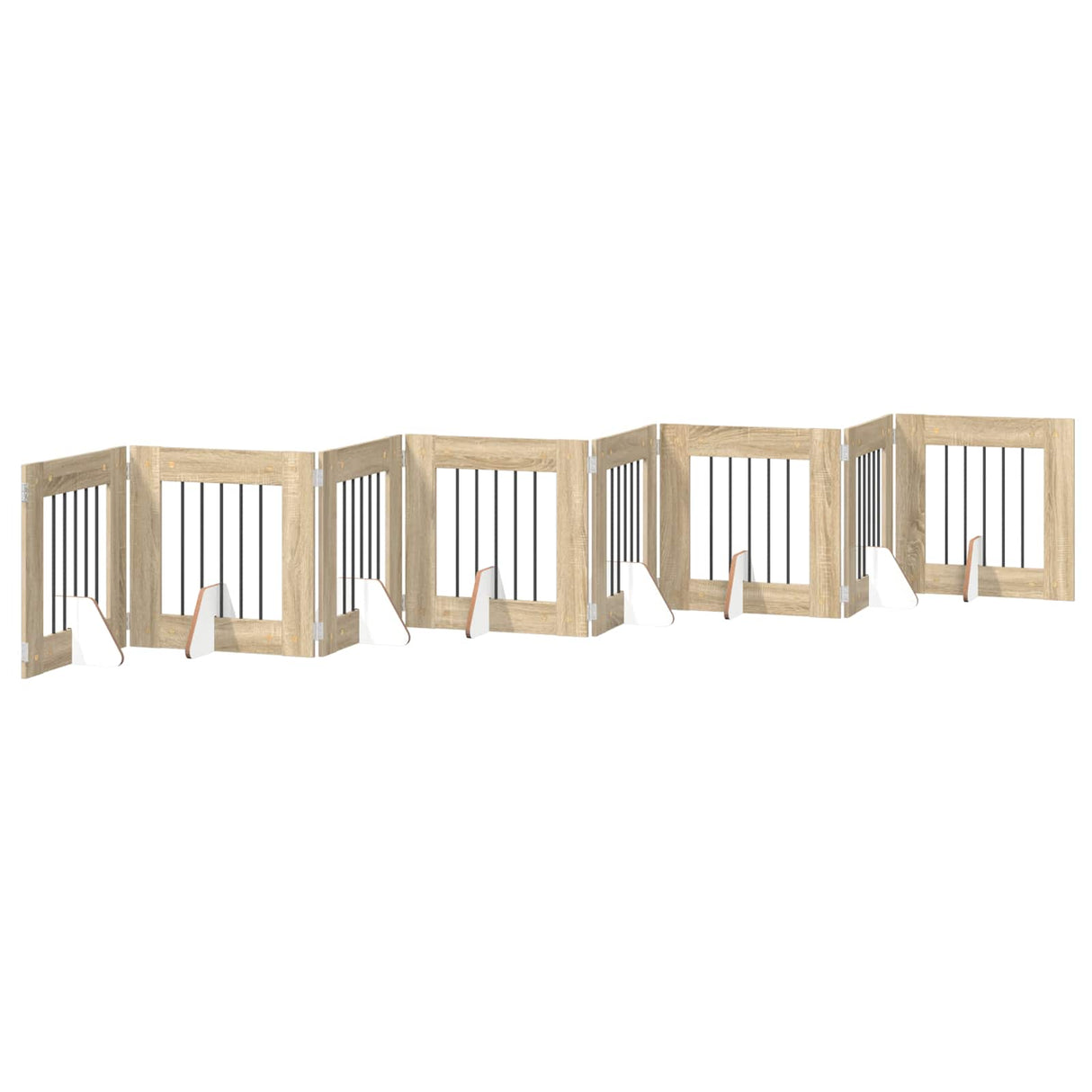 Foldable Dog Gate with Stands 8 pcs Sonoma Oak 60 cm