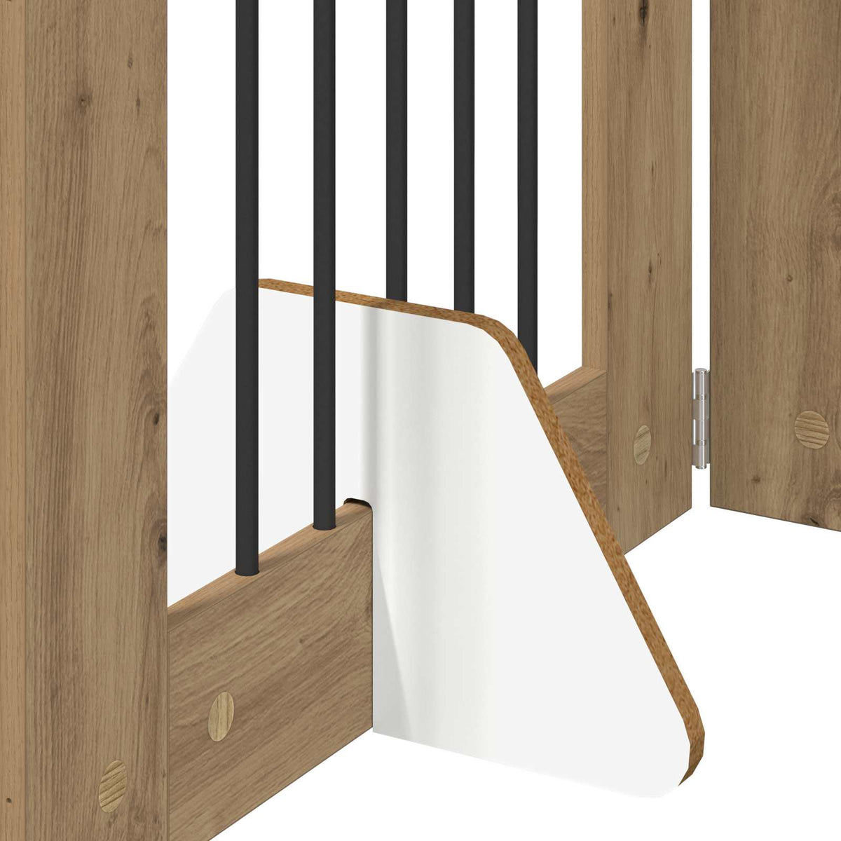 Foldable Dog Gate with Stands 8 pcs Artisan Oak 60 cm