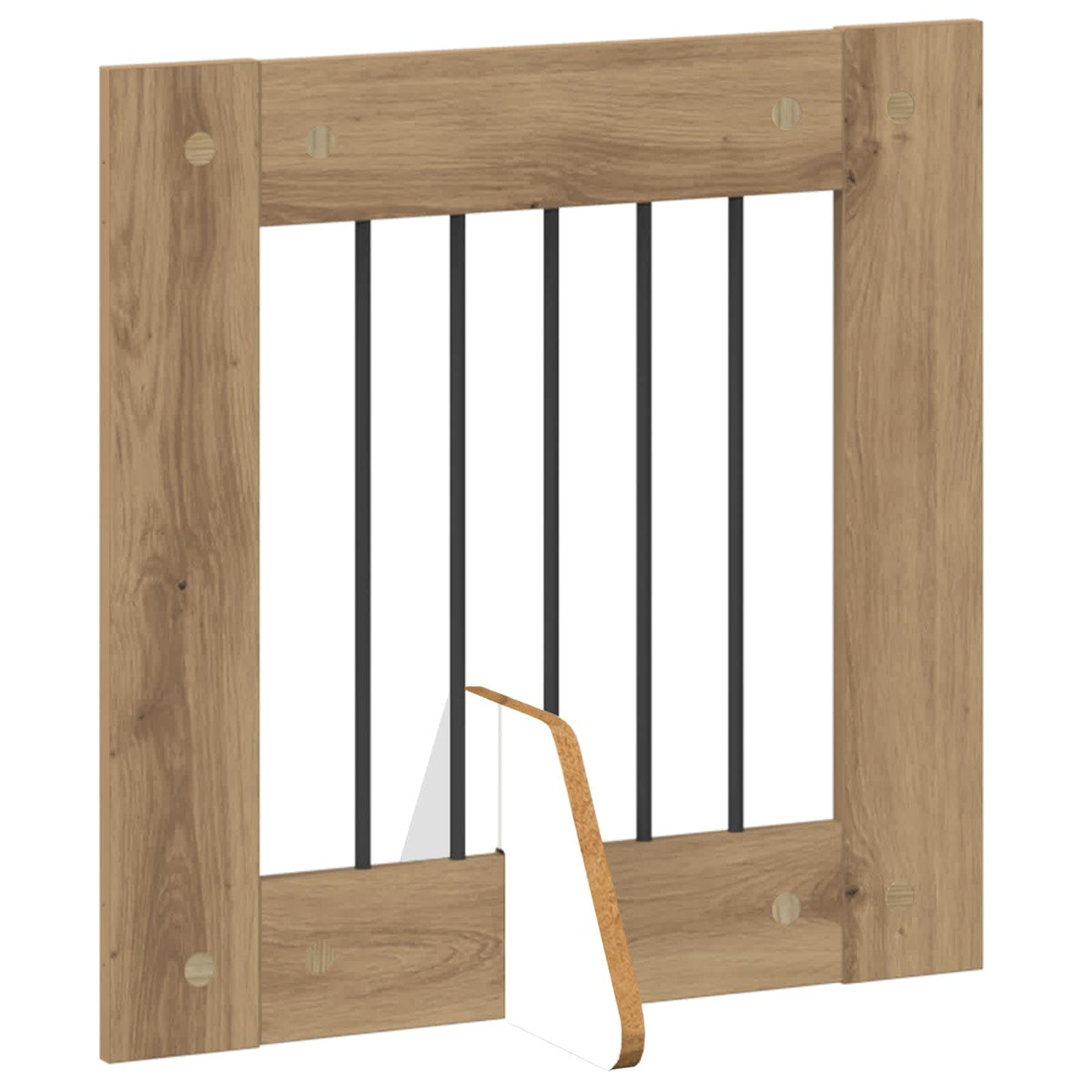 Foldable Dog Gate with Stands 8 pcs Artisan Oak 60 cm