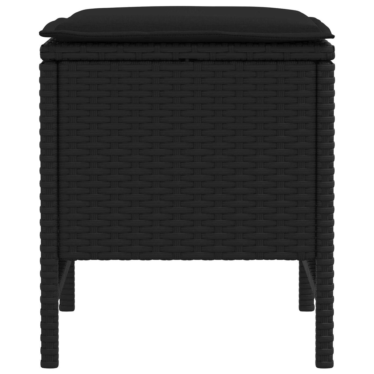 Garden Footstool 2 Piece Black 38 x 38 x 45 cm PE Rattan