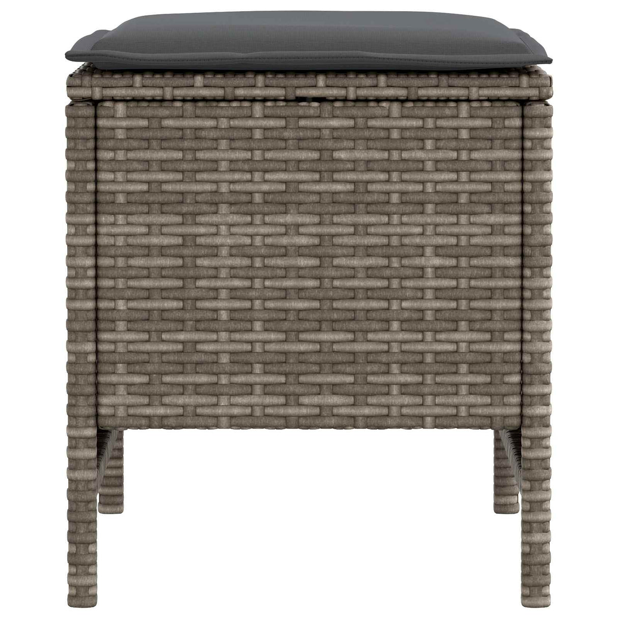 Garden Footstool 2 Piece Grey and Dark Grey 38 x 38 x 45 cm