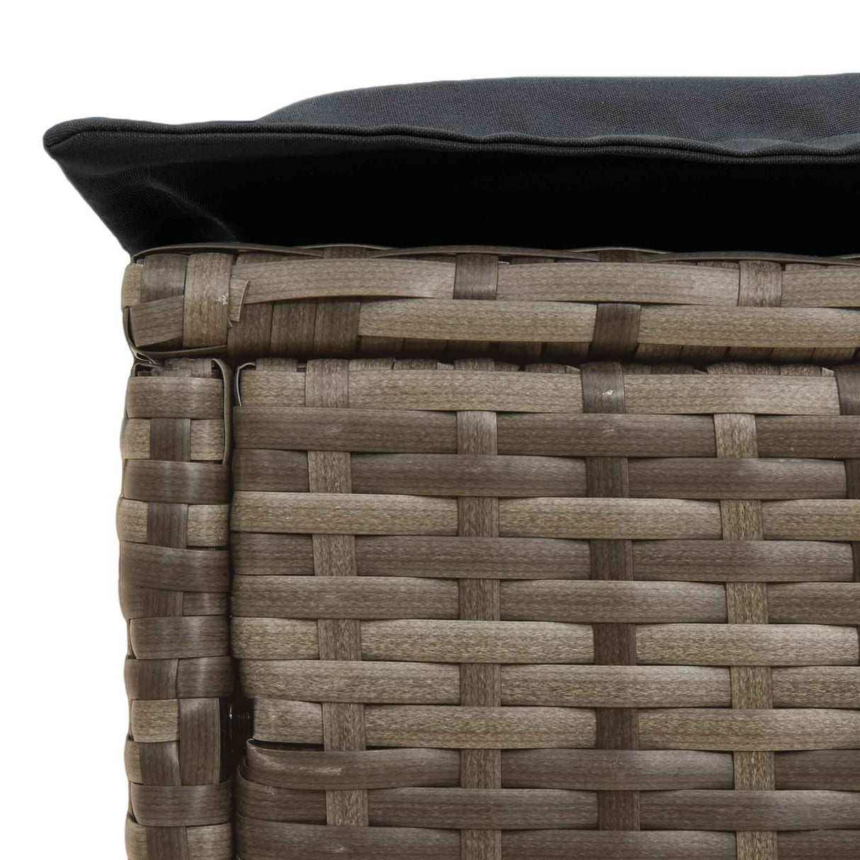 Garden Footstool Grey and Dark Grey 80 x 38 x 45 cm PE Rattan