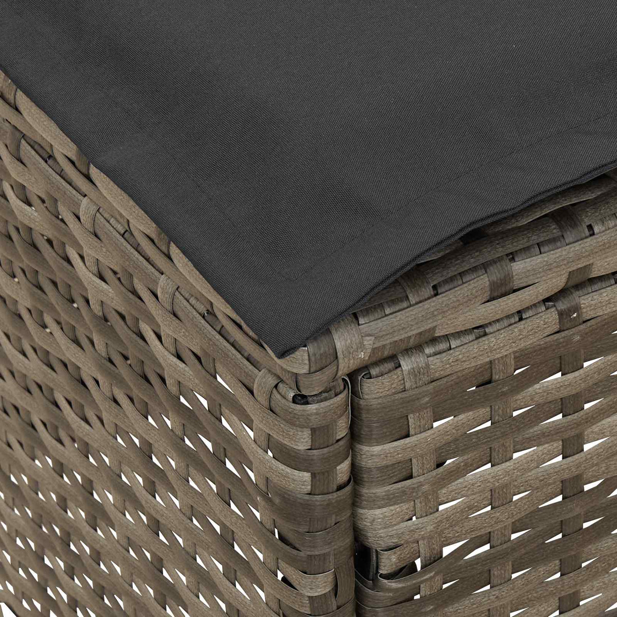 Garden Footstool Grey and Dark Grey 80 x 38 x 45 cm PE Rattan