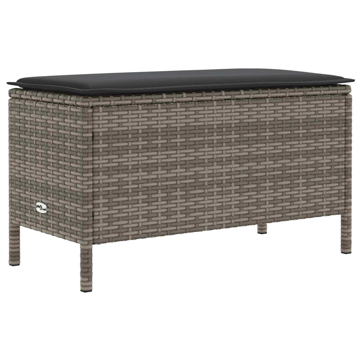 Garden Footstool Grey and Dark Grey 80 x 38 x 45 cm PE Rattan