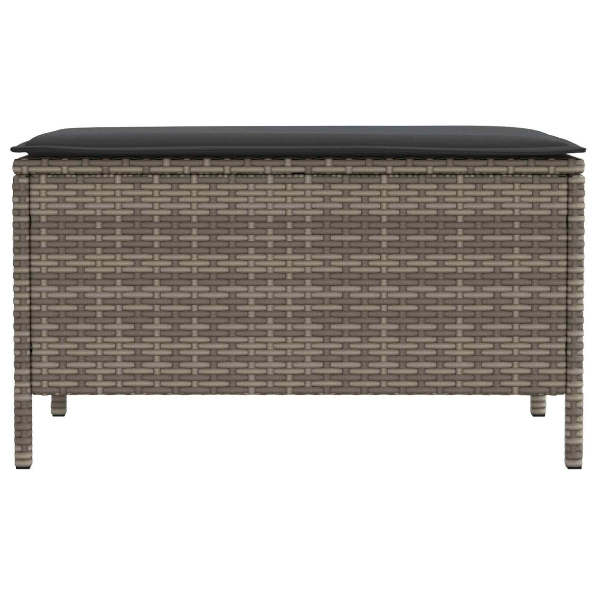 Garden Footstool Grey and Dark Grey 80 x 38 x 45 cm PE Rattan