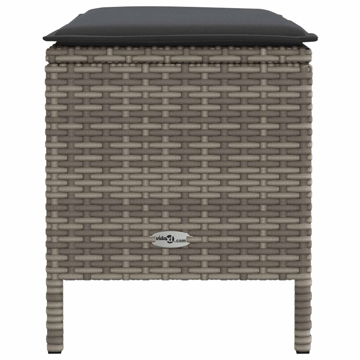 Garden Footstool Grey and Dark Grey 80 x 38 x 45 cm PE Rattan