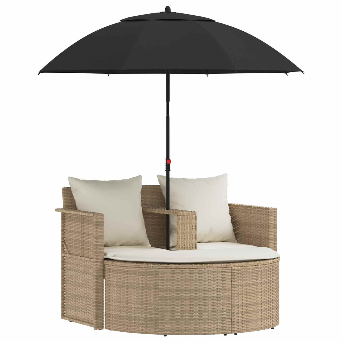 Garden Sofa 8 pcs Poly Rattan Beige and Cream White